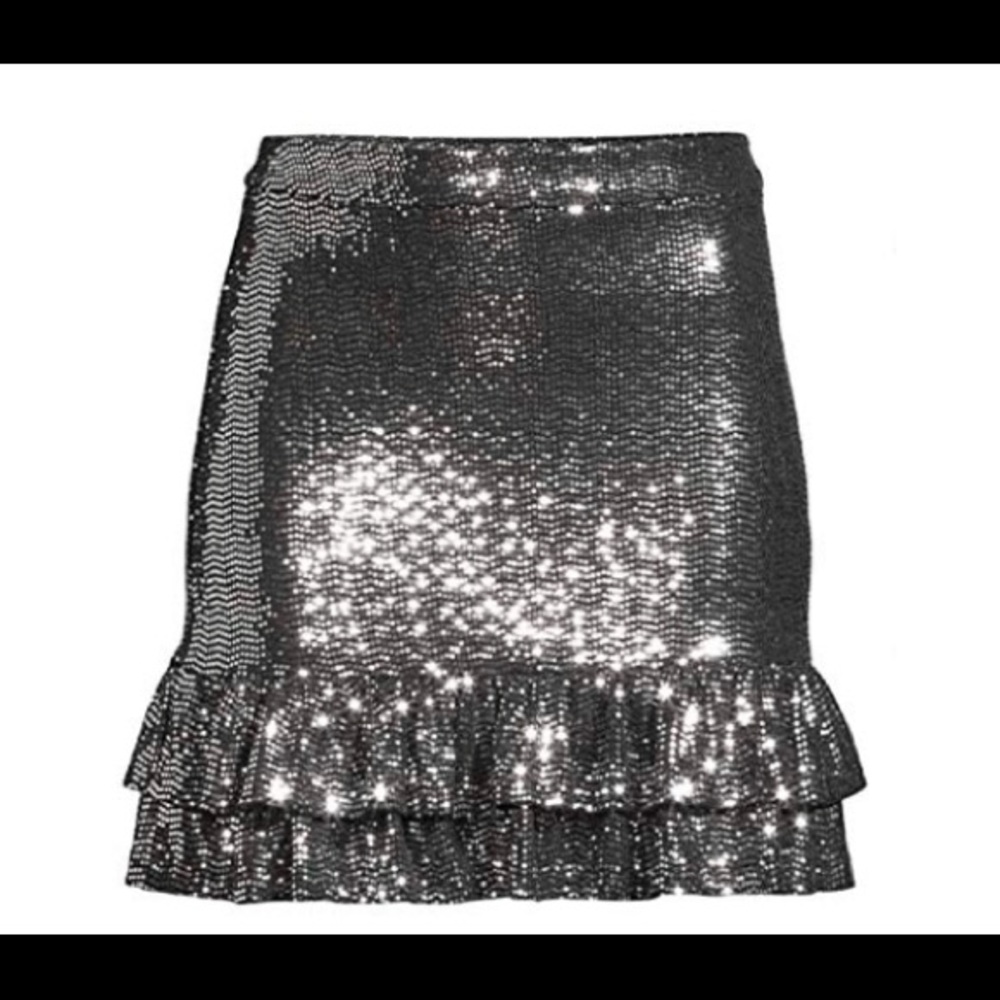 MK Mirror Dot Mini Skirt, Black/Silver (Large)